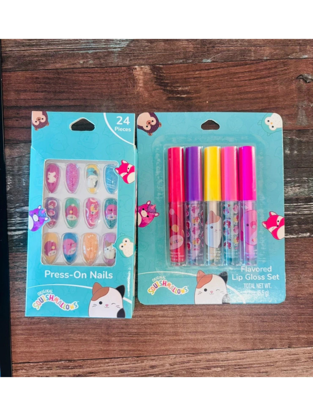 Squishmallows Press-On Nails & Lip Gloss Set